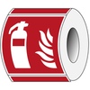 Signalisation ISO - Extincteur d'incendie, F001, Polyester laminé, 100x100mm, 0